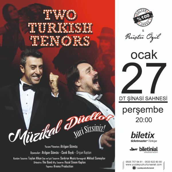 Müzikal düello Two Turkish Tenors bir kez daha Ankarada