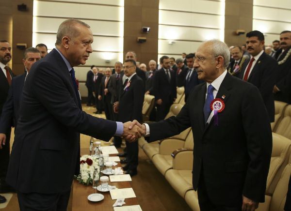Erdoğan ile Kılıçdaroğlu, AYM töreninde buluştu